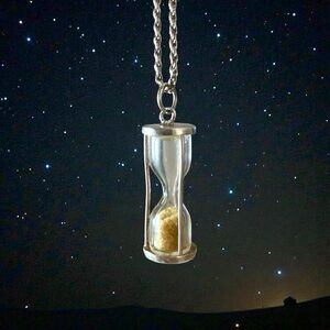 Sterling Silver Hourglass Pendant Necklace